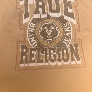 True Religion Beige Crew Neck Tee